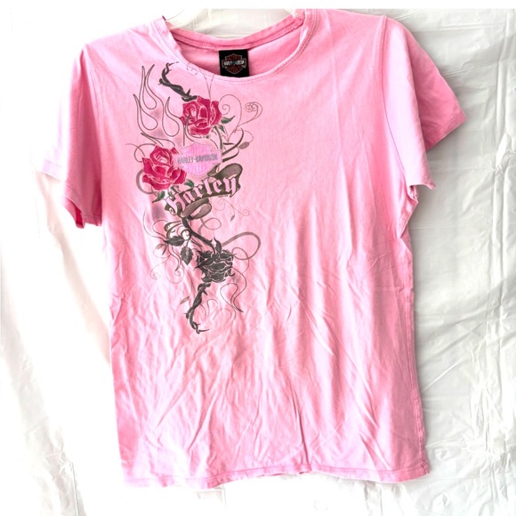 Harley-Davidson Tops - Harley-Davidson Pink Short Sleeve Tee Big Moose Portland ME SZ 1X Worn 1X